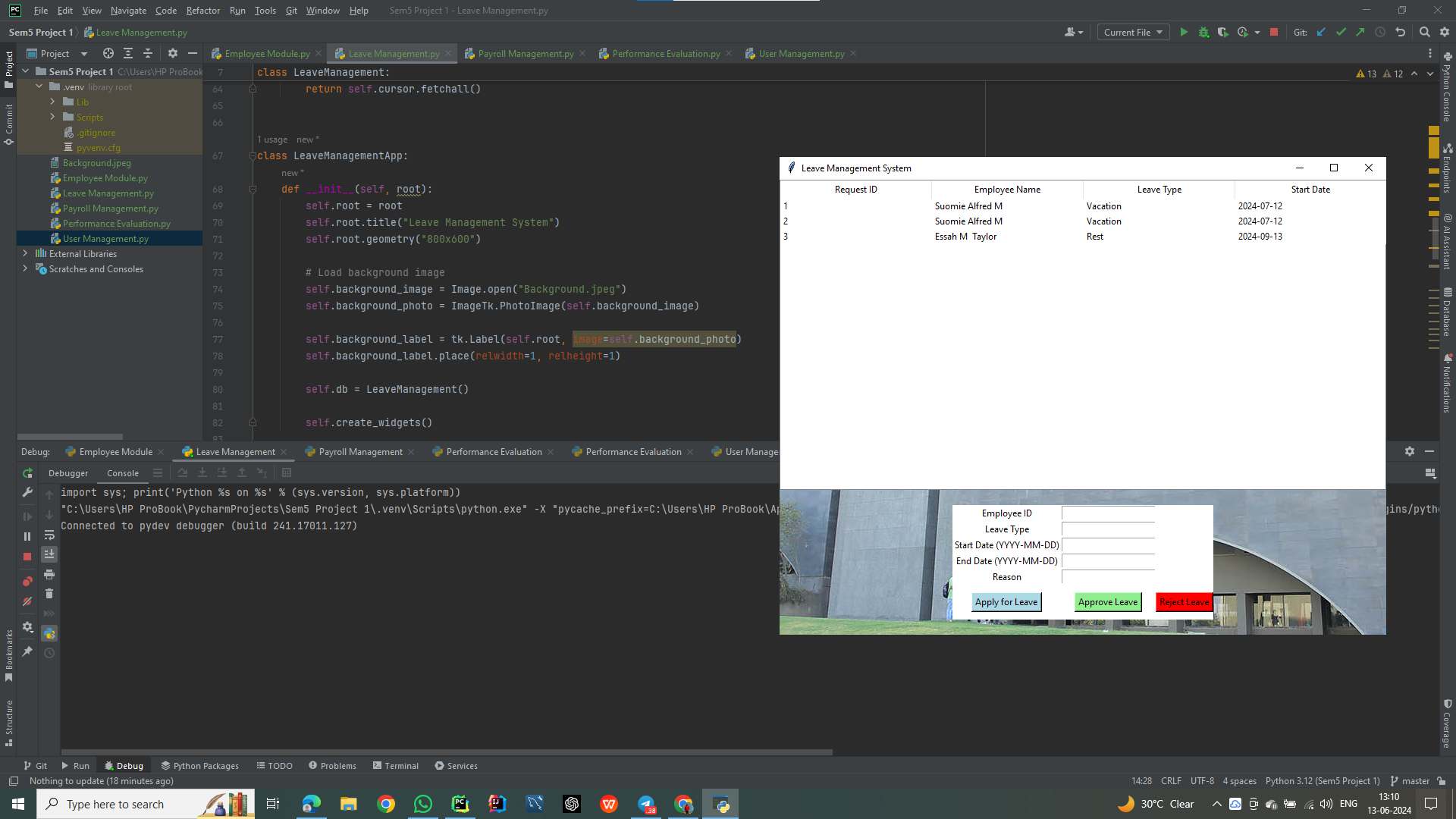 Leave Management Module